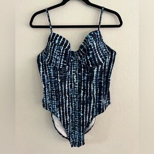 Old Navy Blue Tie-Dye One Piece Swimsuit